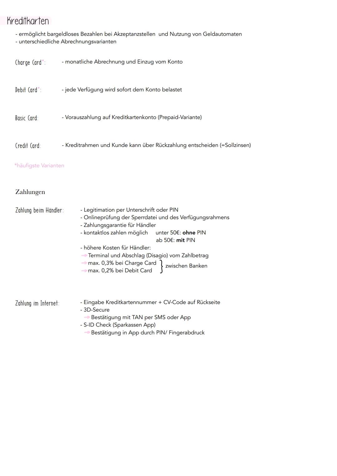 # Bankkarte und Kreditkarte
## Kartenzahlungen
### Sorgfaltspflicht- und Mitwirkungspflichten
- KI geben Bankcard/ Girocard an Kunden aus