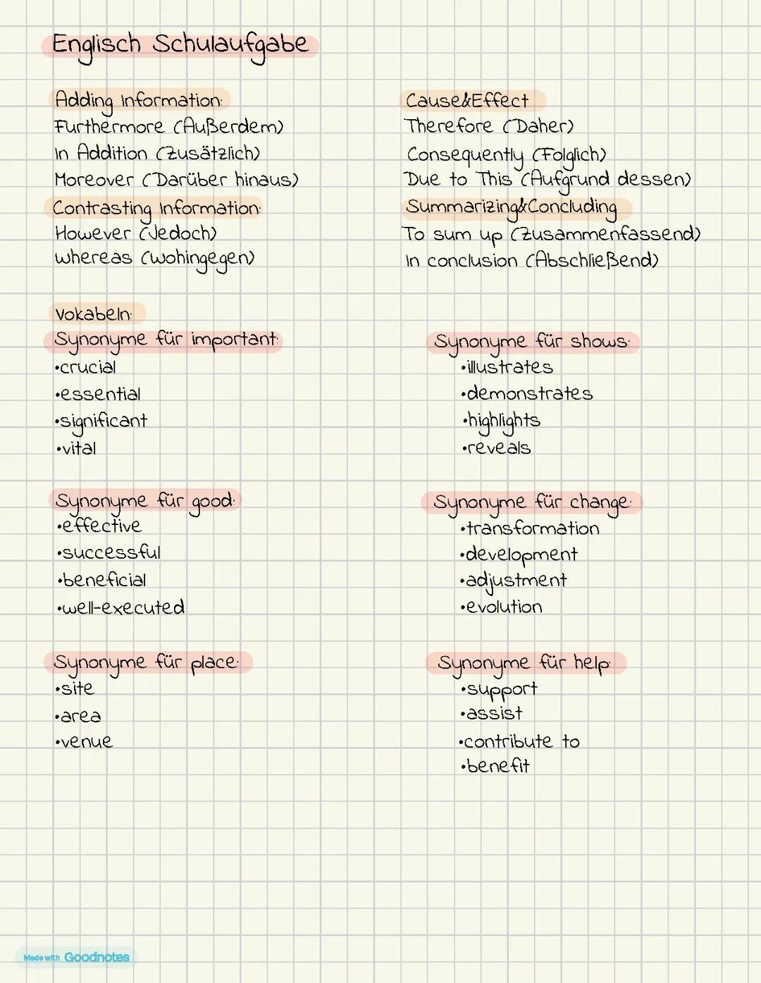 Englisch Mediation Wörterhilfe
