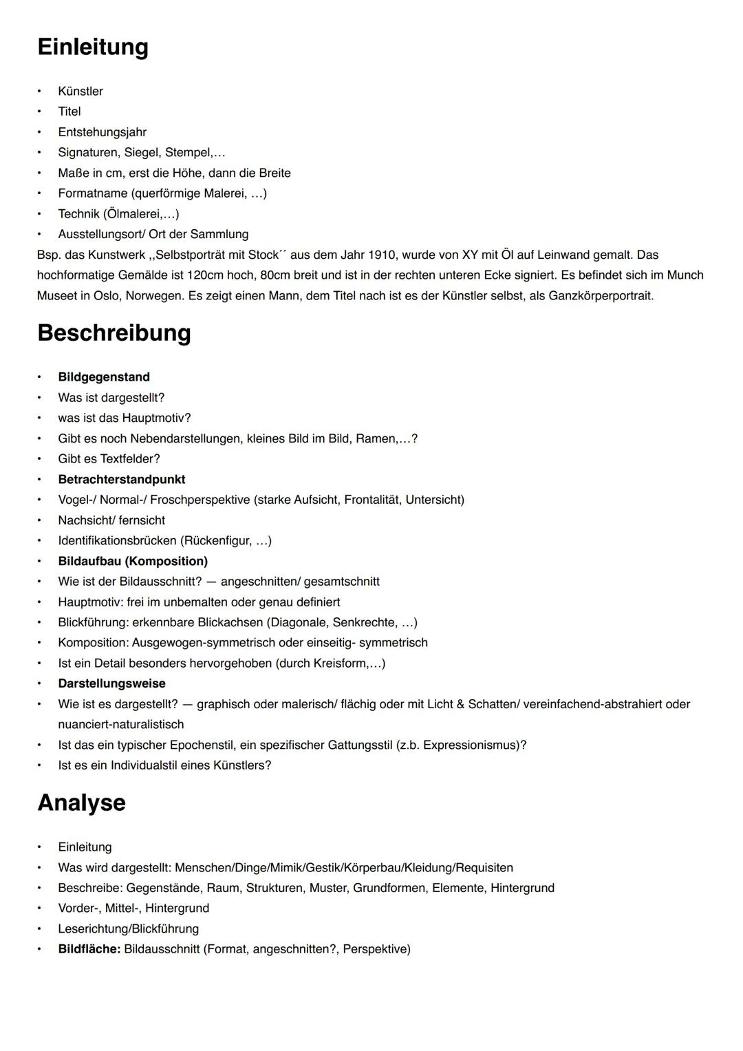 # Einleitung
- Künstler
- Titel
- Entstehungsjahr
- Signaturen, Siegel, Stempel, ...
- Maße in cm, erst die Höhe, dann die Breite
- Formatn