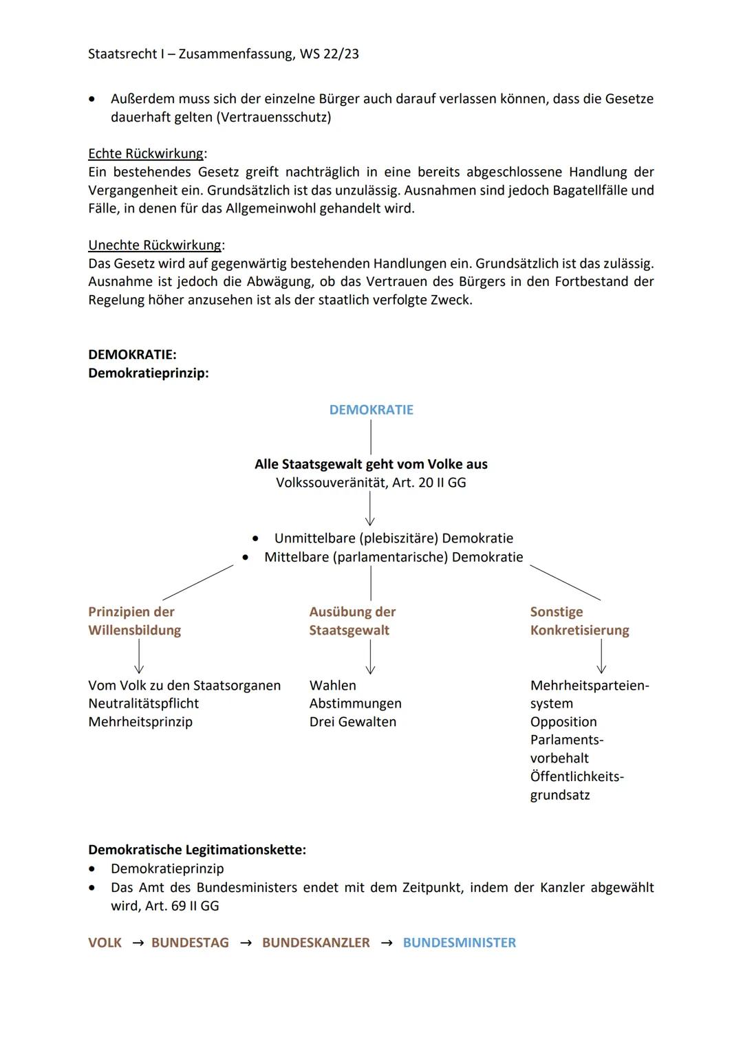 Staatsrecht I - Zusammenfassung, WS 22/23
STAATSRECHT I
DER STAAT:
Drei-Elementen-Lehre von Jellinek:
Voraussetzungen des Staats:
• Staatsge
