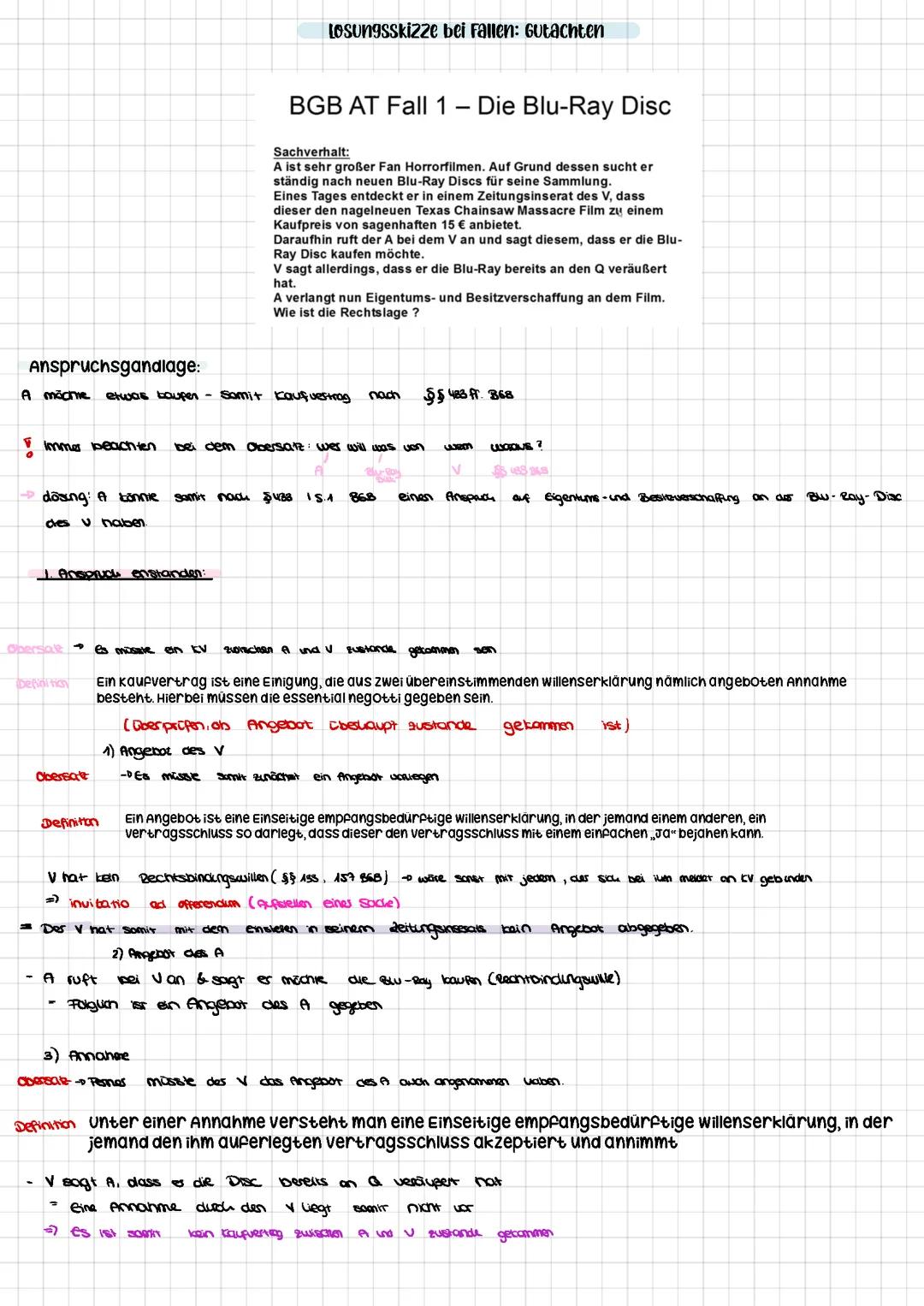 BGB Gutachtenstil (+ Fallbeispiel)