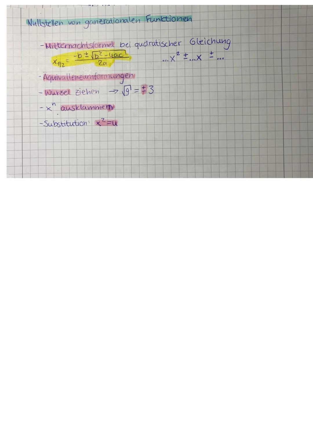 Ganzrationale funktionen/Polynom funktionen
Wiederholung: $f(x)=x^n$ → Potenzfunktion
(Parabel)
Potenzfunktionen lassen sich in zwei Klass