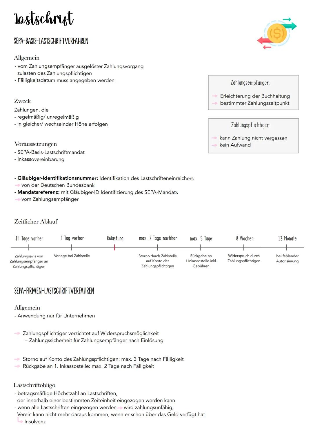 # lastschrift
SEPA-BASIS-LASTSCHRIFTVERFAHREN
Allgemein
- vom Zahlungsempfänger ausgelöster Zahlungsvorgang
- zulasten des Zahlungspflicht