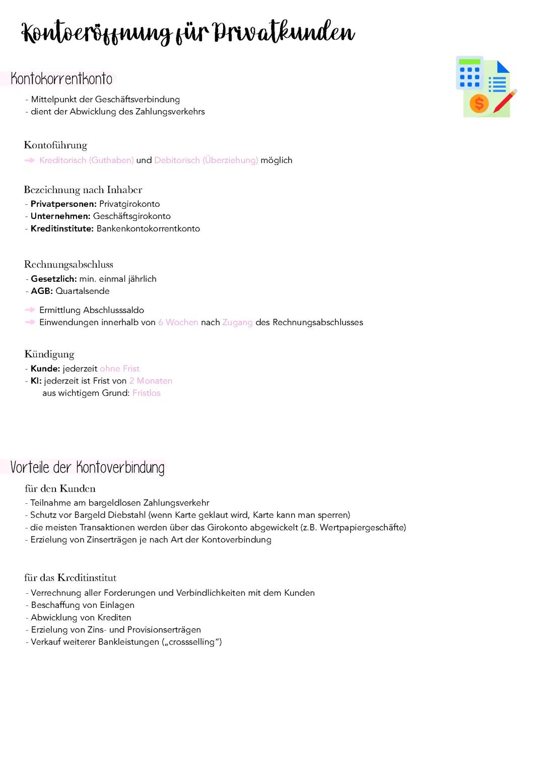 Kontoeröffnung für Privatkunden