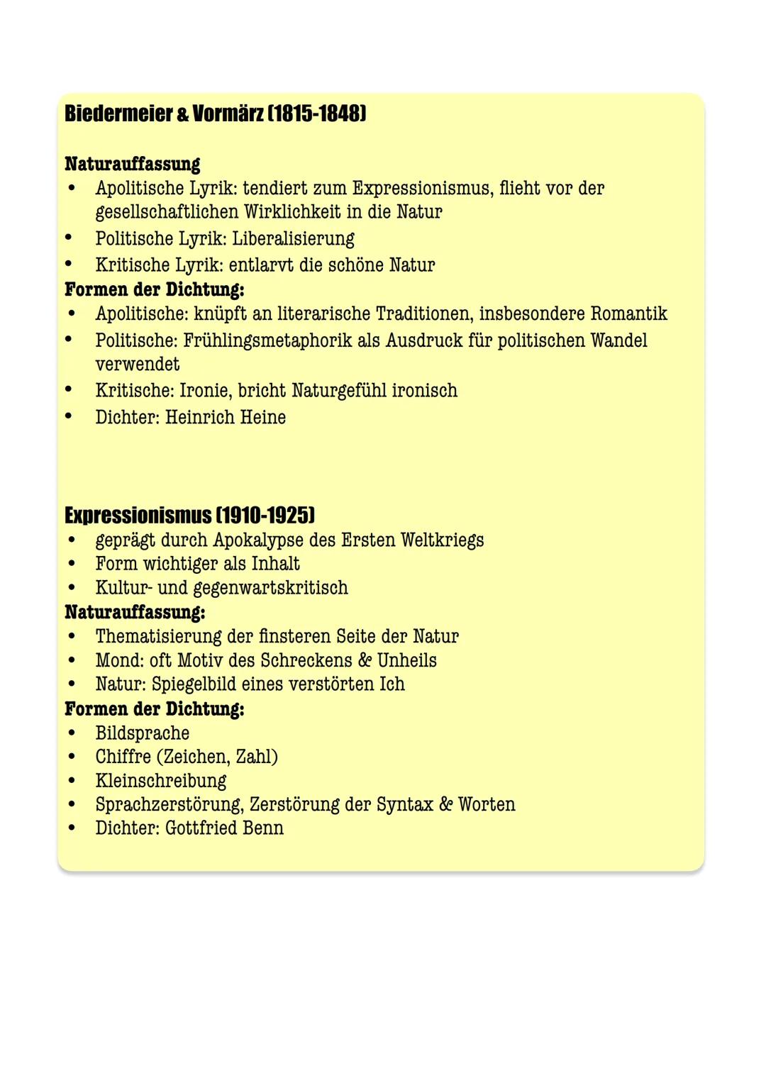 # Metaphorik der Natur
**Motive:**
- Wald, Wiese, Berge, Sonne, Tag, Meer, Wasser, Tiere
- Beziehung zwischen Mensch-Natur, Himmel-Erde
- M