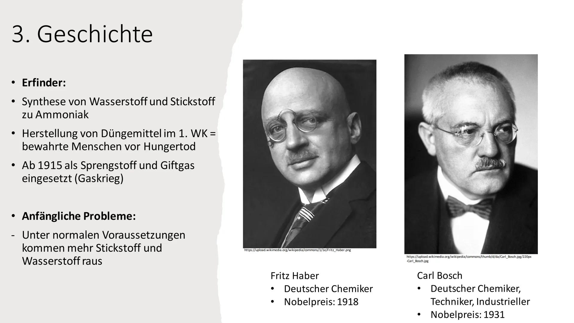 # Ammoniaksynthese
Das Haber-Bosch-Verfahren 1. Ammoniak
2. Was ist eine Synthese?
3. Geschichte
4. Was ist das Haber-Bosch-Verfahren?
5. S