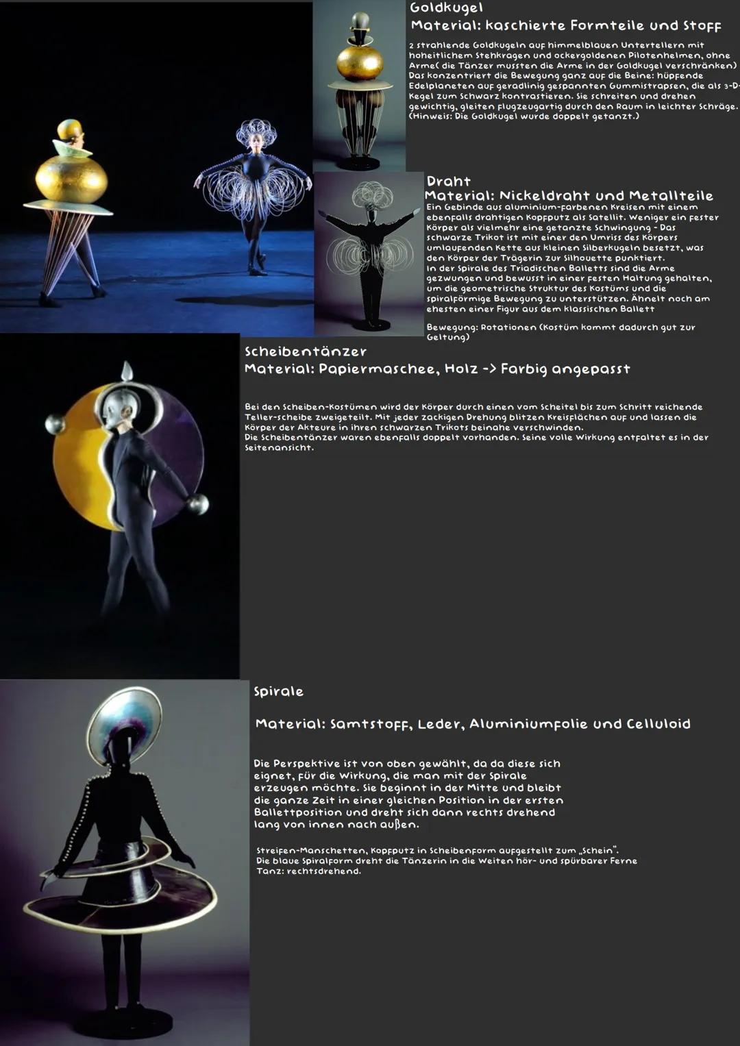 # Triadisches Ballett
Analyse:
Raum-Körper-Bewegung
Fühlen wir bei seinen Figuren das was er will?
Material, andere Größen, Farben, Bewegun