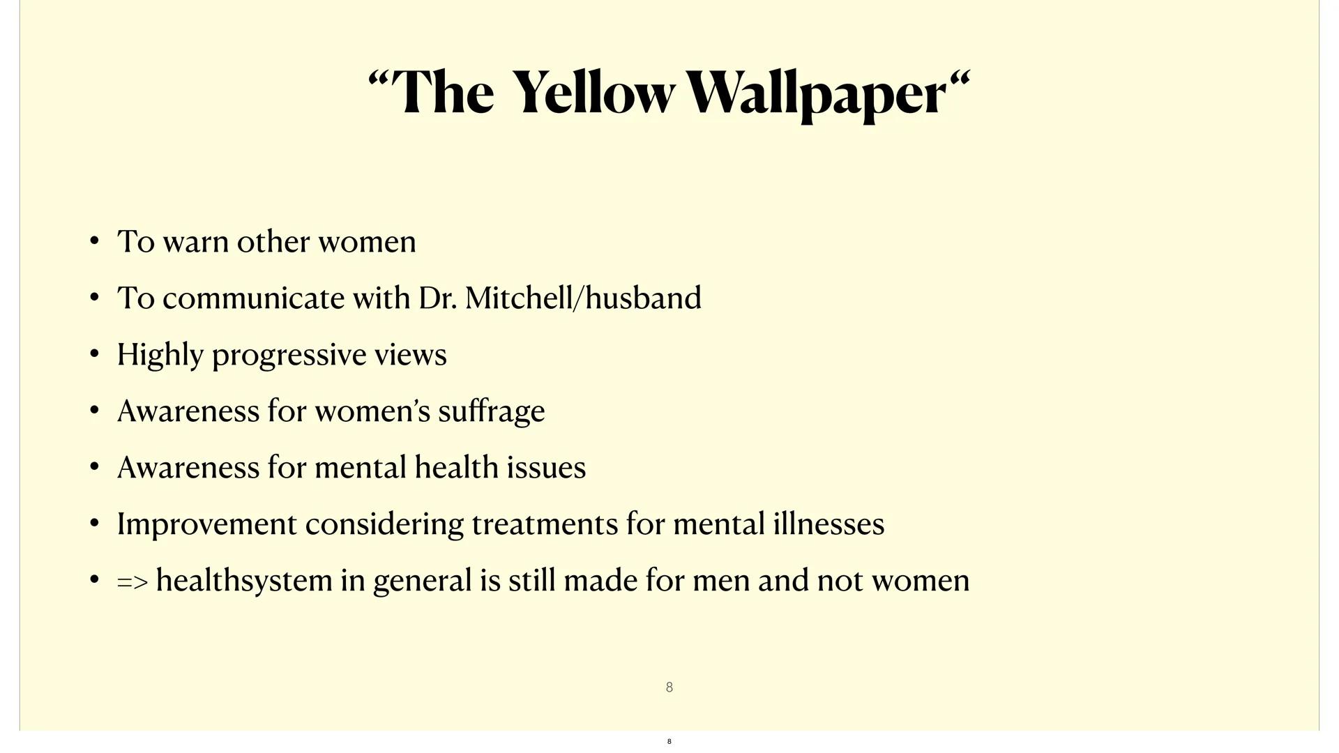 # The yellow wallpaper
Charlotte Perkins Gilman
Luisa Suhrig, English Advanced Course # Structure
• Life
• Condition and treatment
• "Why