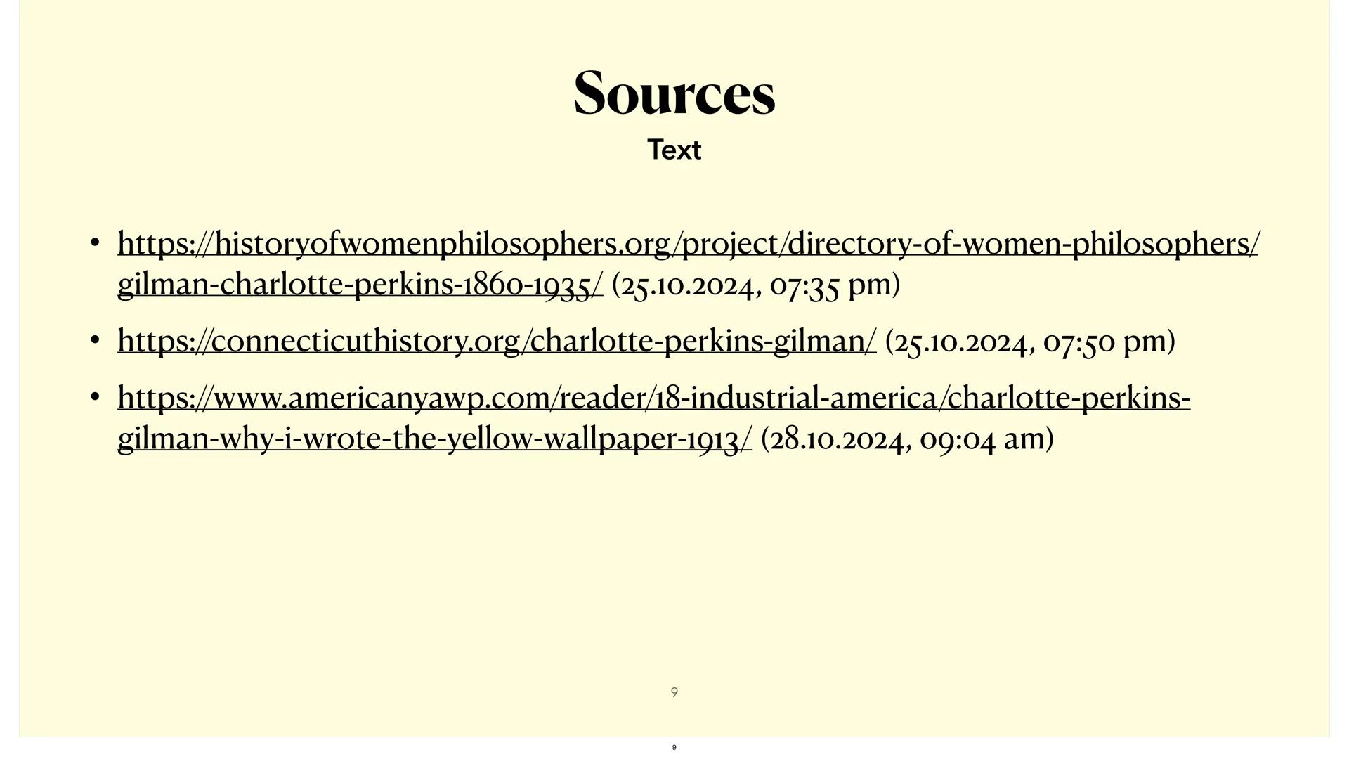 # The yellow wallpaper
Charlotte Perkins Gilman
Luisa Suhrig, English Advanced Course # Structure
• Life
• Condition and treatment
• "Why