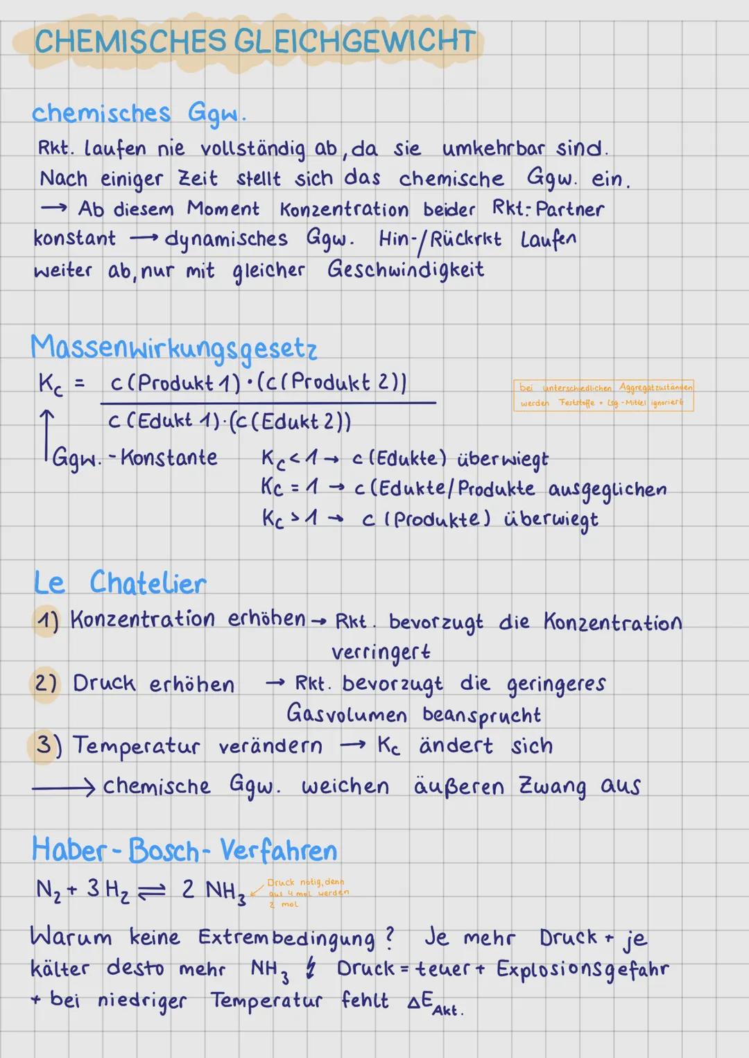 # CHEMISCHES GLEICHGEWICHT
chemisches Ggw.
Rkt. laufen nie vollständig ab, da sie umkehrbar sind.
Nach einiger Zeit stellt sich das chemis