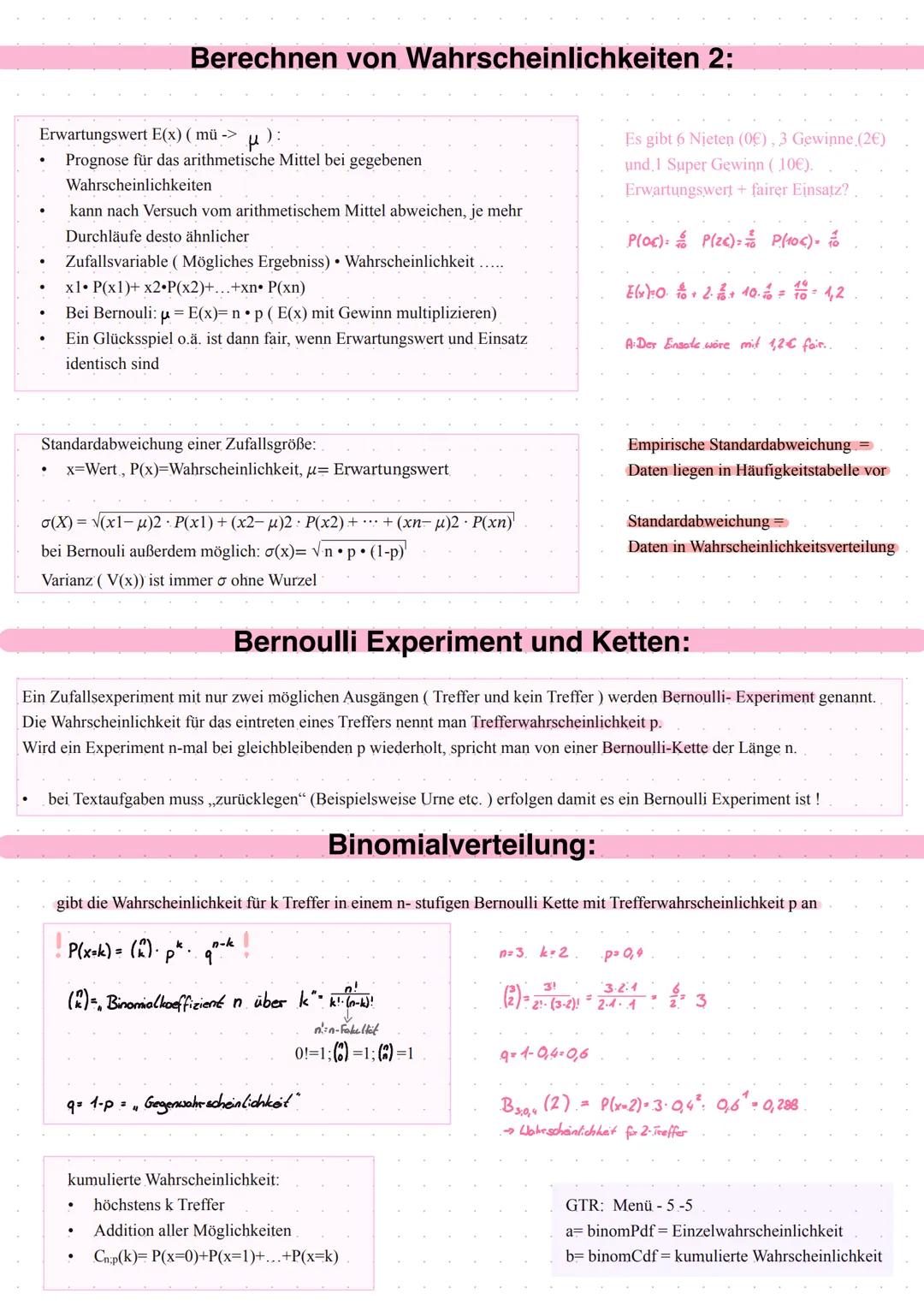 # Stochastik Grundlagen:
Grundlegende Begriffe:
absolute Häufigkeit = Merkmal x tritt n Mal auf (Bsp: 10 Mädchen haben blaue Augen -> 10=