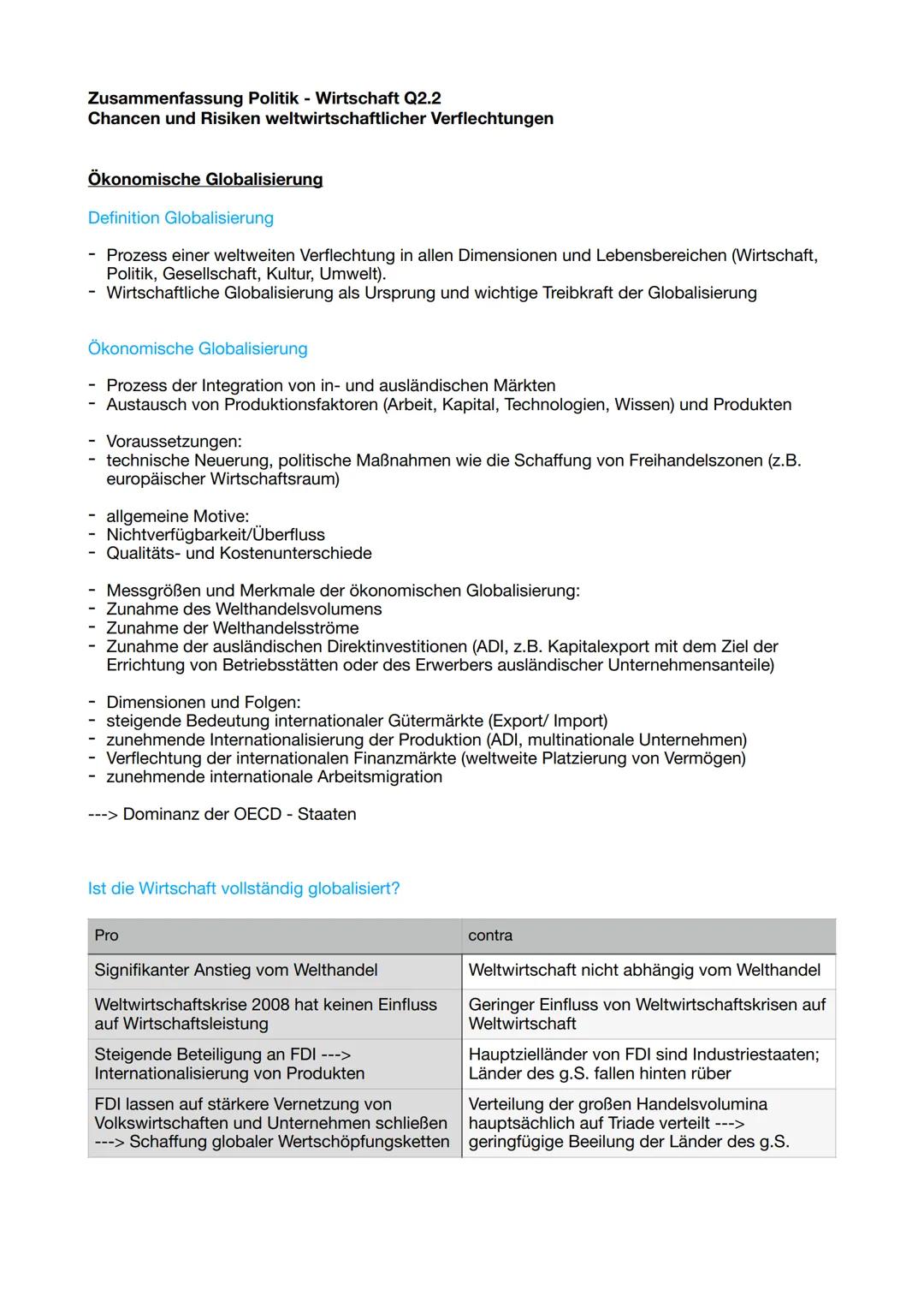 # Theoretische Erklärungsansätze für internationalen Handel
Theorie des absoluten Kostenvorteile nach Adam Smith
- Land sollte sich auf di