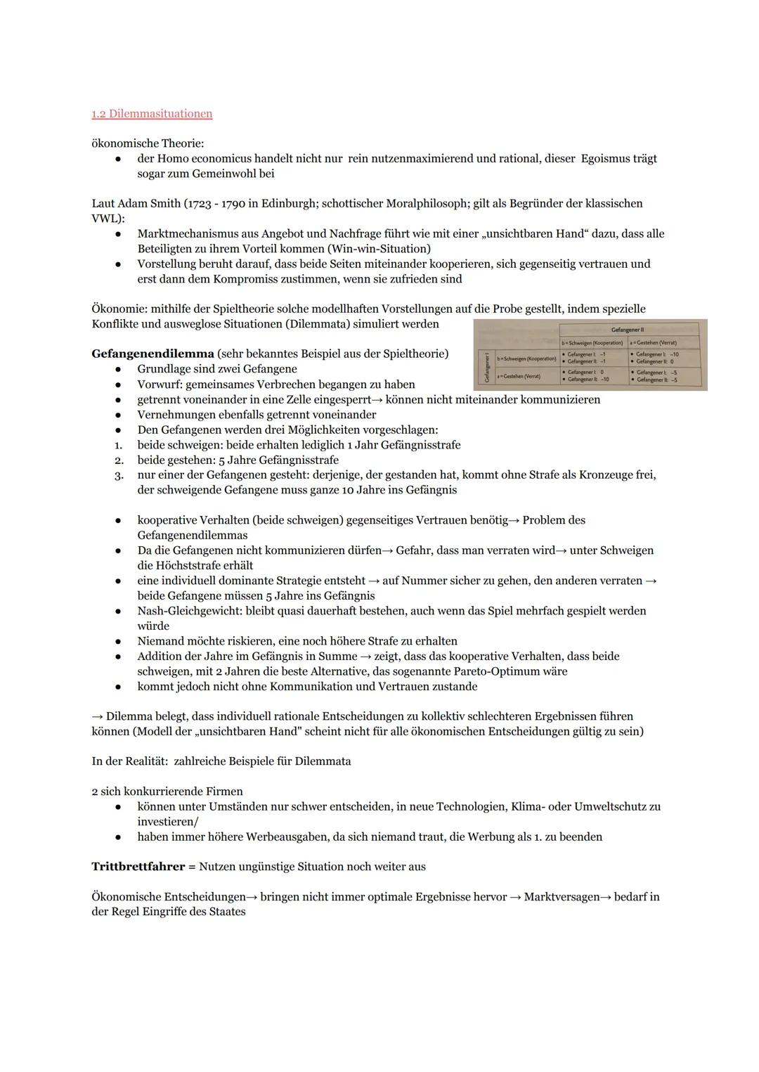 # Grundlagen der Ökonomie
## 1 Ökonomisches Verhalten
Grundlagen des Wirtschaftens sind:
1. die Bedürfnisse von Menschen
2. die Knappheit