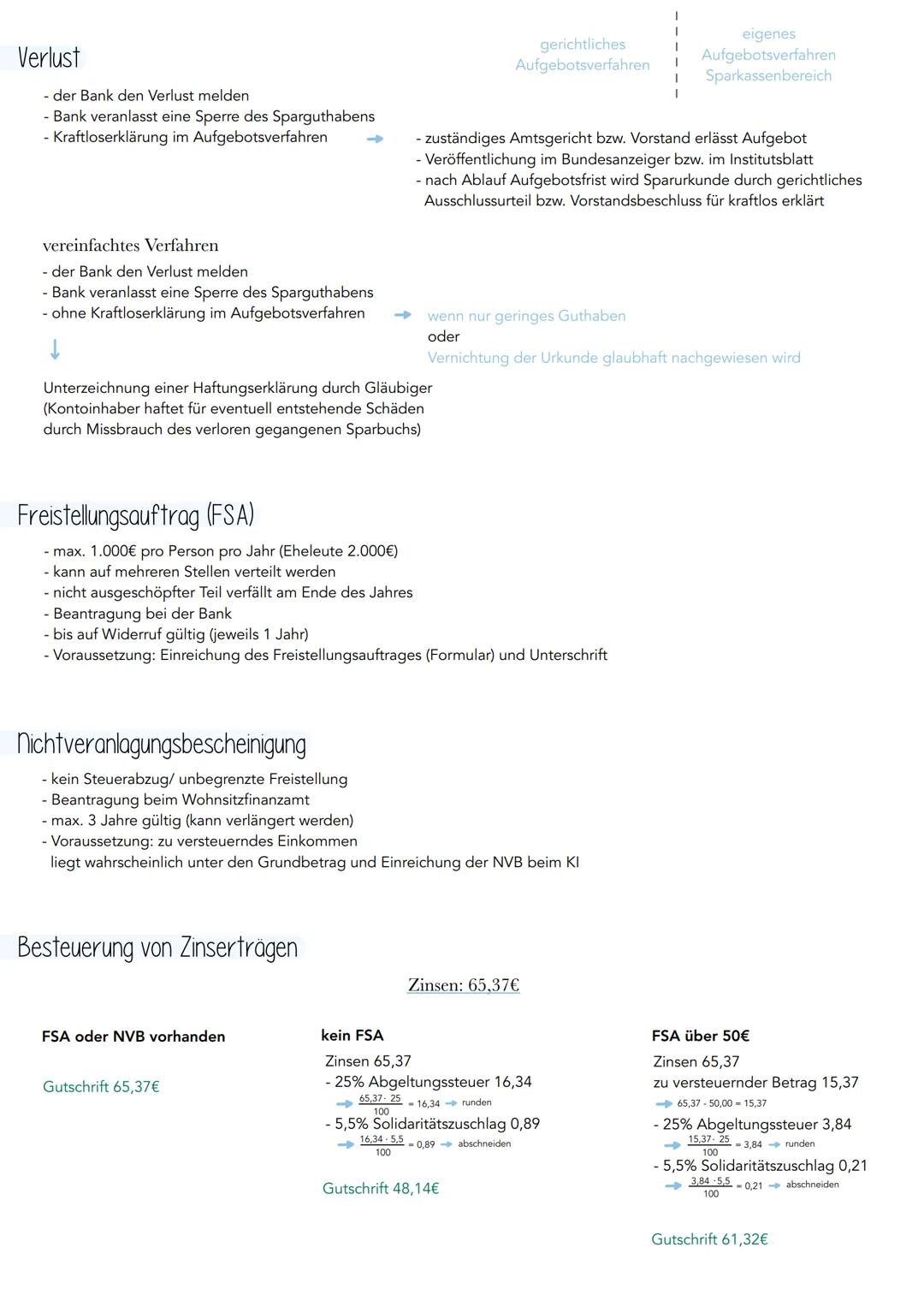 # Sparkonten
Merkmale
- unbefristete Einlagen
- nicht für den Zahlungsverkehr bestimmt
- Ausfertigung einer Sparurkunde
- Gläubiger dür