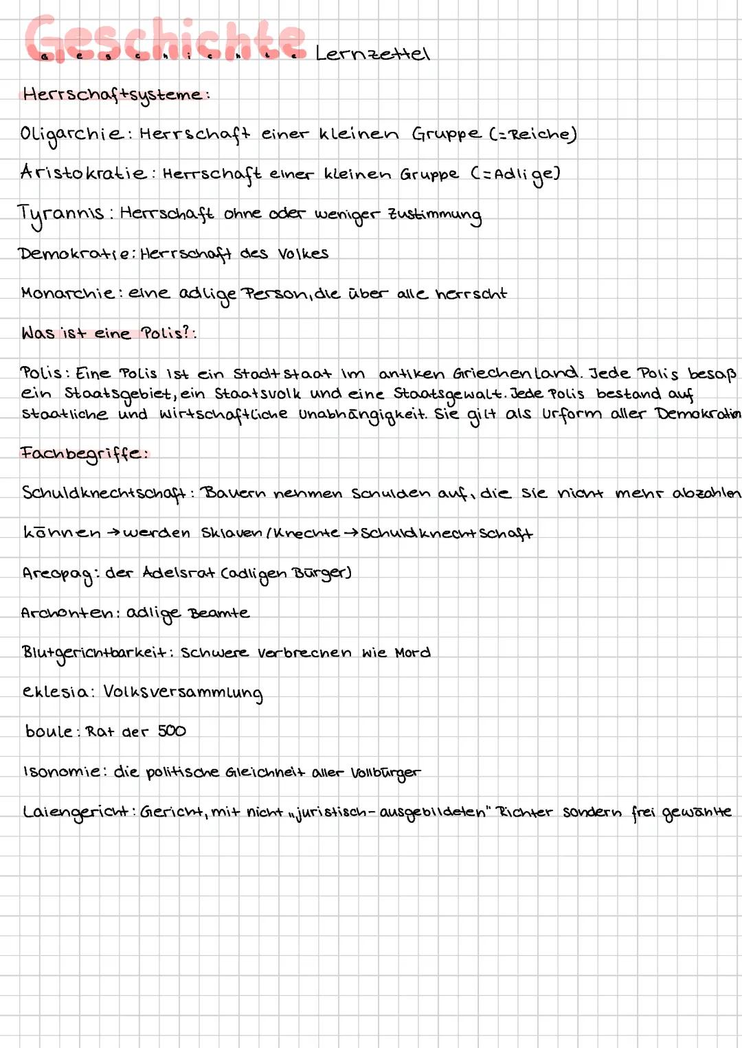 Antike Demokratie und Peloponnesischer Krieg Lernzettel (Geschichte Lk)