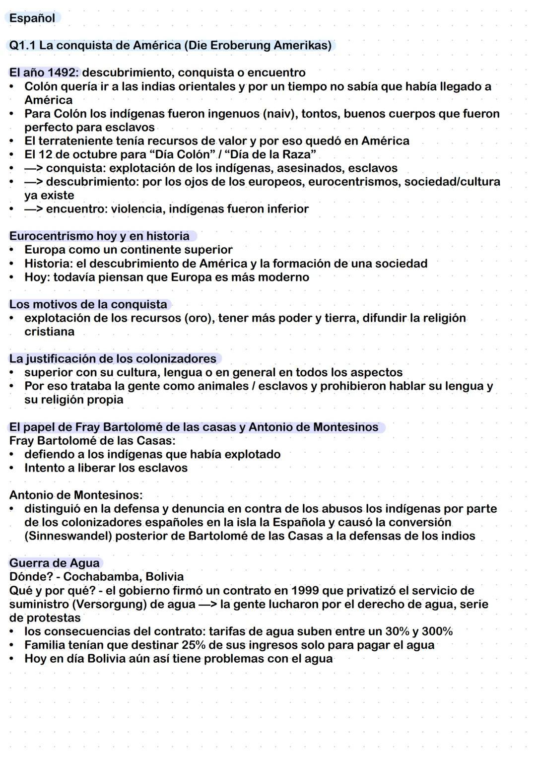 Español
Q1.1 La conquista de América (Die Eroberung Amerikas)
El año 1492: descubrimiento, conquista o encuentro
Colón quería ir a las ind