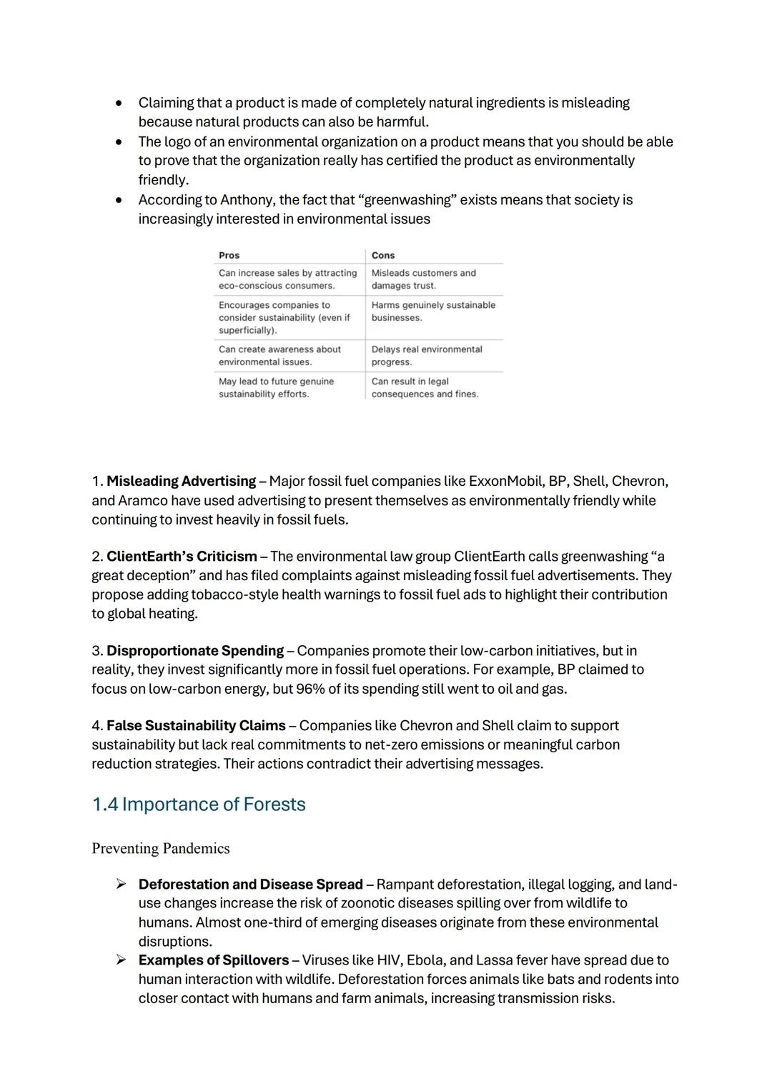 # Englisch Kommunikationsprüfung
Inhaltsverzeichnis
1. The Environment ...................................................................