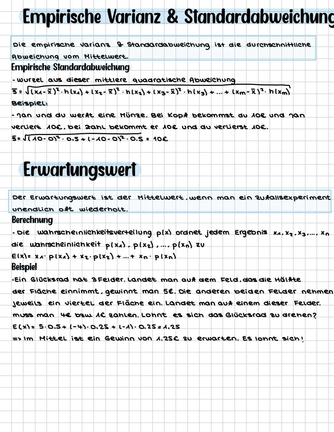 # Zufallsexperimente
Ein Zutalisexperiment ist ein versuch, der unter genau festgelegten
versuensbedingungen durengeführt wird und einen zu