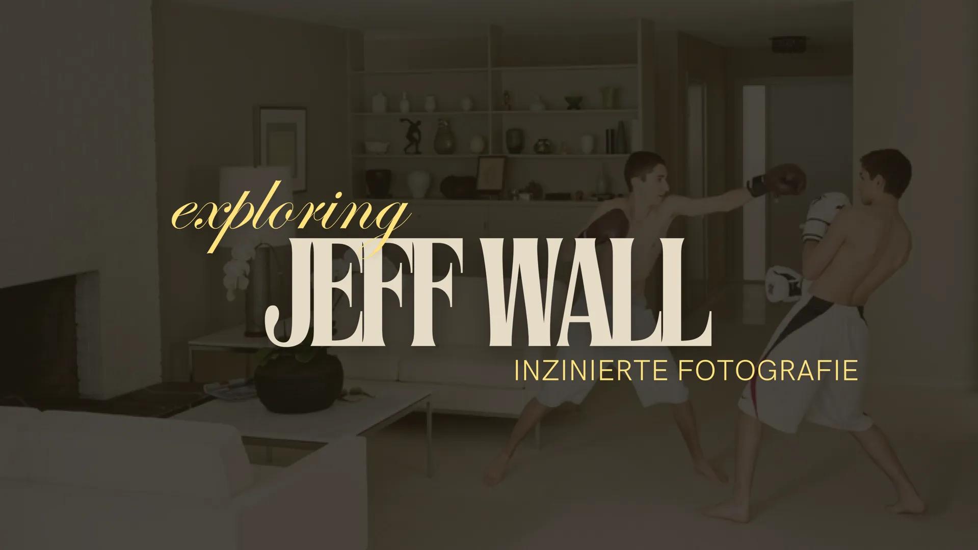# exploring
# JEFF WALL
INZINIERTE FOTOGRAFIE # Die GLIEDERUNG
- Jeff Wall
Lebenslauf
- Werkübersicht
Thematik
Inhalte
- Fotoanalyse
In