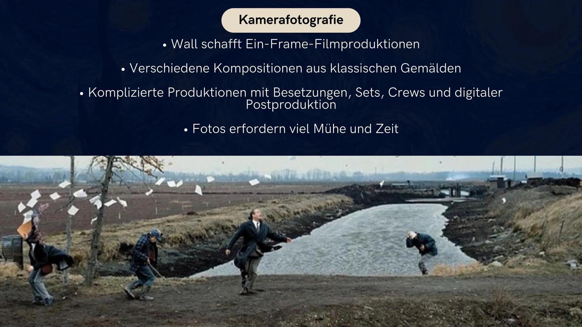 # exploring
# JEFF WALL
INZINIERTE FOTOGRAFIE # Die GLIEDERUNG
- Jeff Wall
Lebenslauf
- Werkübersicht
Thematik
Inhalte
- Fotoanalyse
In