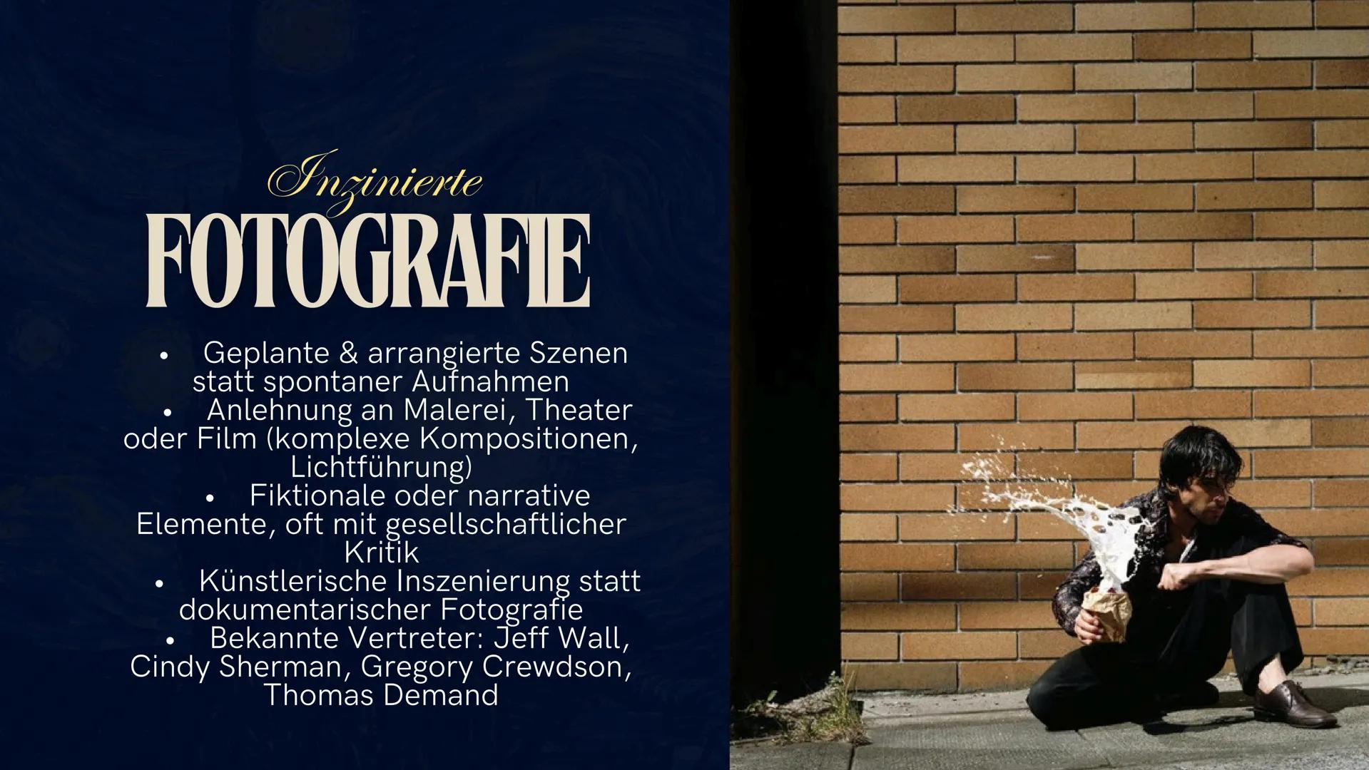 # exploring
# JEFF WALL
INZINIERTE FOTOGRAFIE # Die GLIEDERUNG
- Jeff Wall
Lebenslauf
- Werkübersicht
Thematik
Inhalte
- Fotoanalyse
In