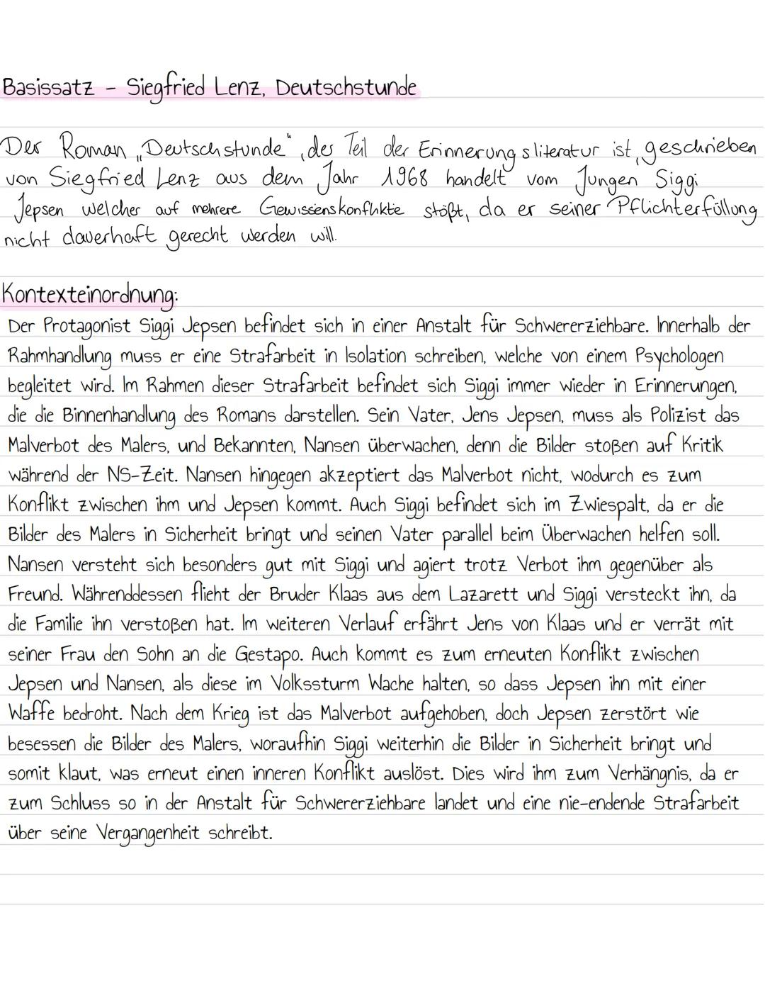 Deutschstunde Lektüre