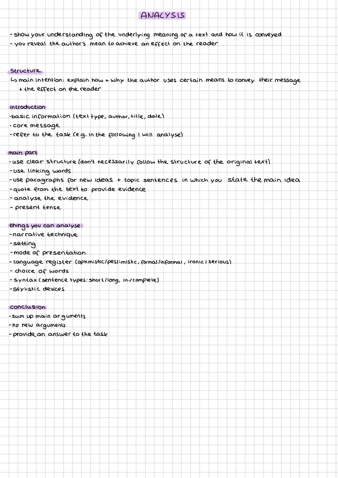 Englisch Analysis Analyse