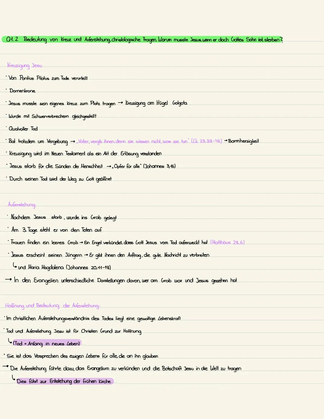 # Q1.1 Jesus Christus und die Verkündigung des Reiches Gottes. Wozu ermutigt Jesus uns und was mutet Jesus uns zu?
Leben und Verkündigung J