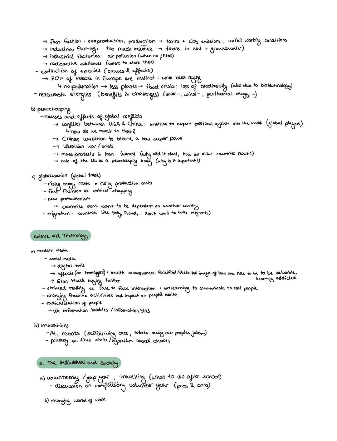 Themen
SPRECHPRÜFUNG
The Individual and Society
Global Challenges
(Science and Technology) rotors taking over peoples jobs
Arten von Aufgab