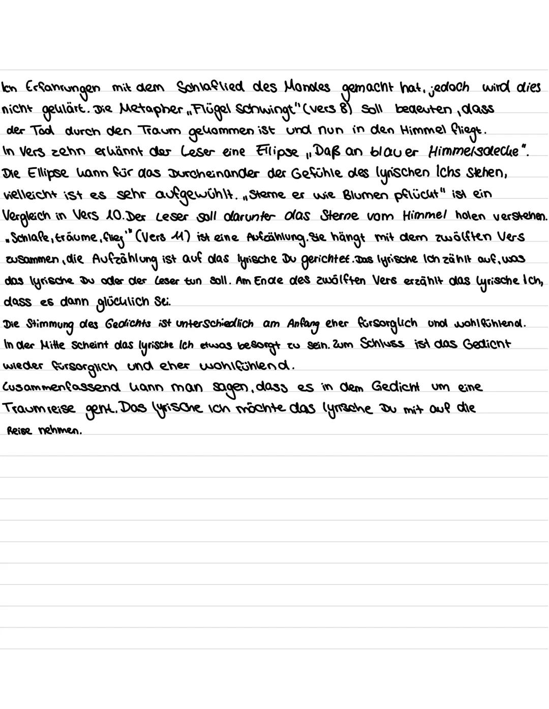 --- OCR Start ---
Hörst du wie die Brunnen rauschen Analyse
30. Nov 23
Das Gedicht aus der Epoche der Romantik, Hörst du wie die Brunnen rau