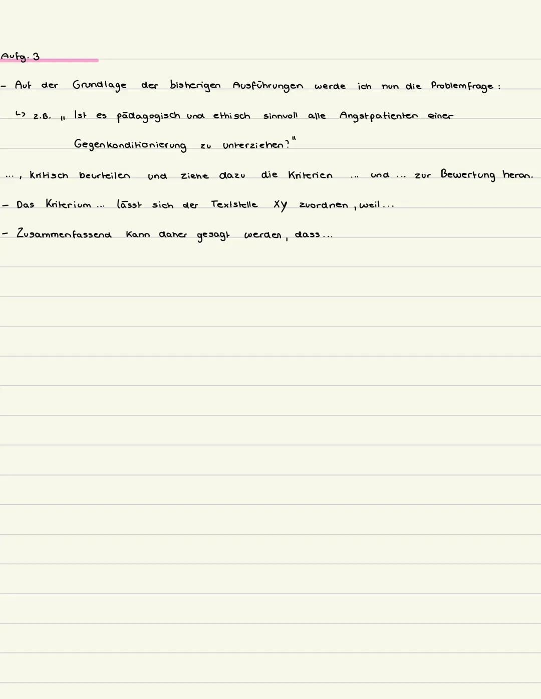 --- OCR Start ---
Outbou klausur
Aufg 1
Einleitungssatz
- Hauptaussage (1-2 Sätze)
- Zusammenfassung des Textes im Konjunktiv (außer-Ich-Erz