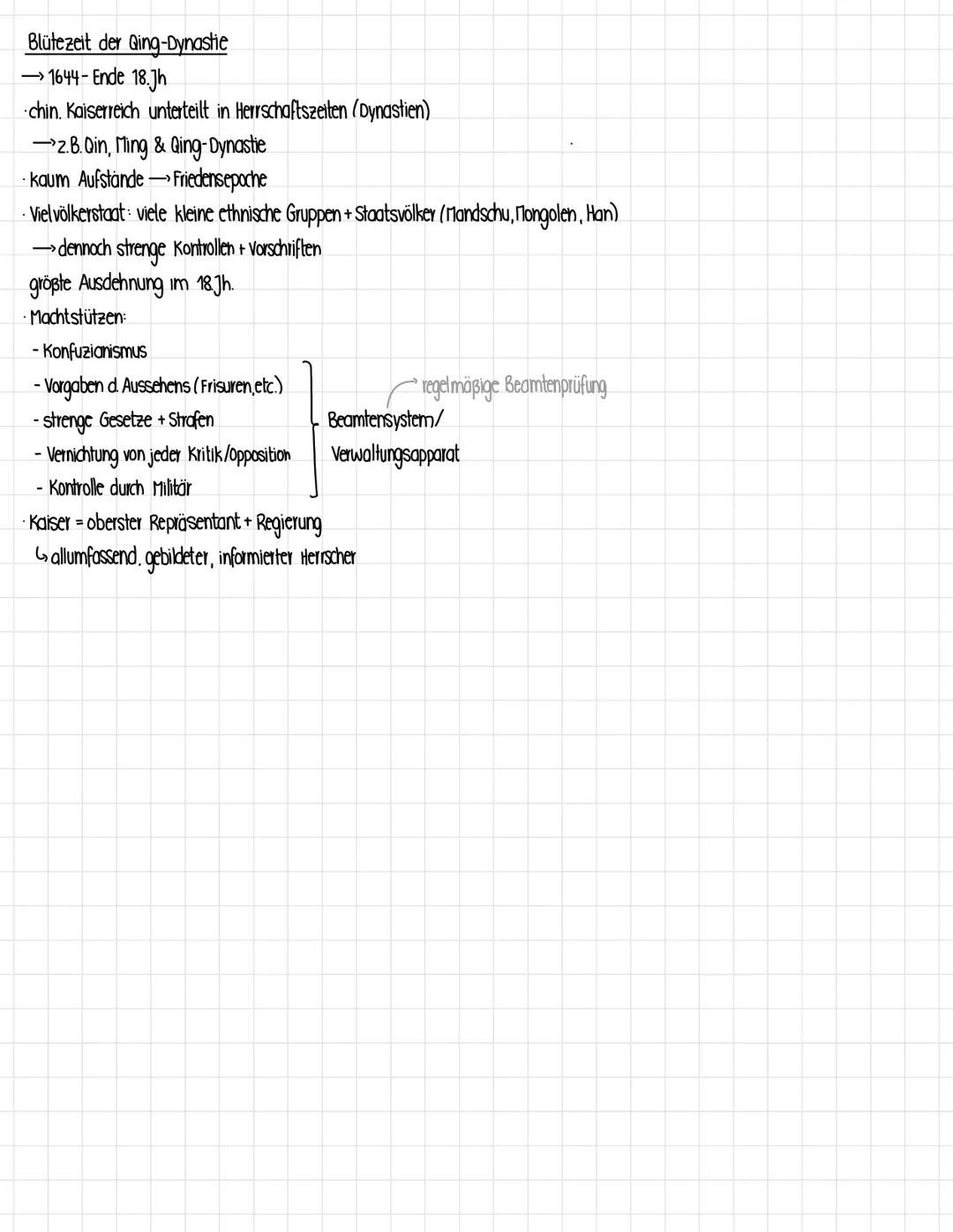 --- OCR Start ---
Neue Politik"
1901
→→Reform d. Qing-Dynastie
1838/39
Opiumverbot durch Daoguang - Kaiser
Abschaffung Beamtenprüfung
1905
1