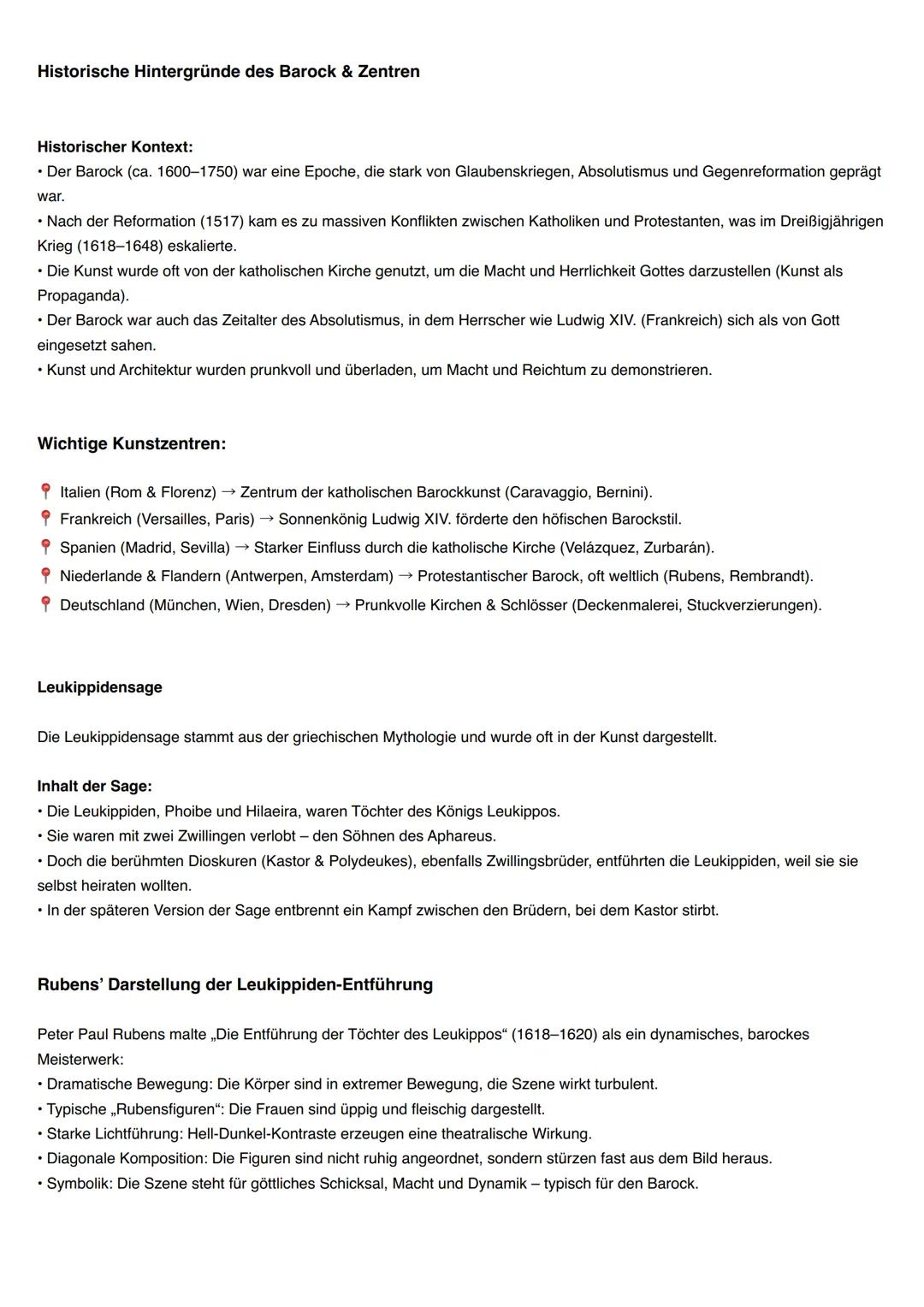 --- OCR Start ---
Lernzettel: Kunst der Renaissance und des Barock
Renaissance (ca. 1400-1600)
- Begriff ?Renaissance? bedeutet ?Wiedergebur