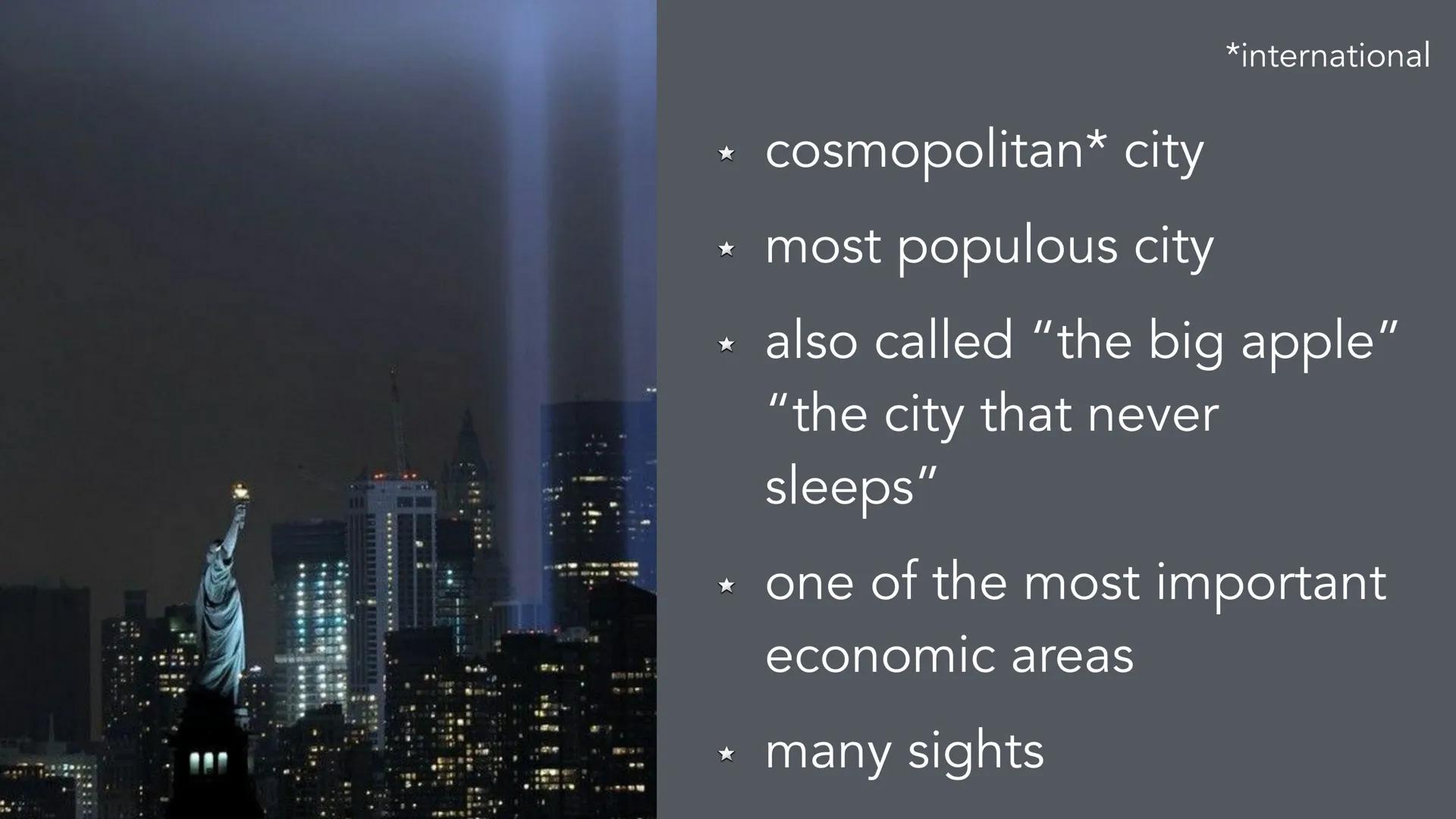 # NEW YORK
CITY # topics
general
informations
architecture
9/11
location
&districts
population
print
media&wall
street
history
sights
funf