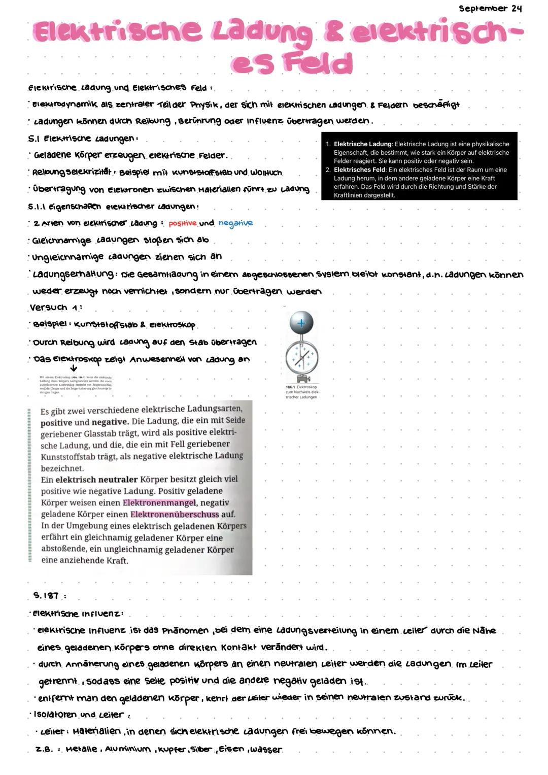 Elektrisches Feld Physik LK Q1