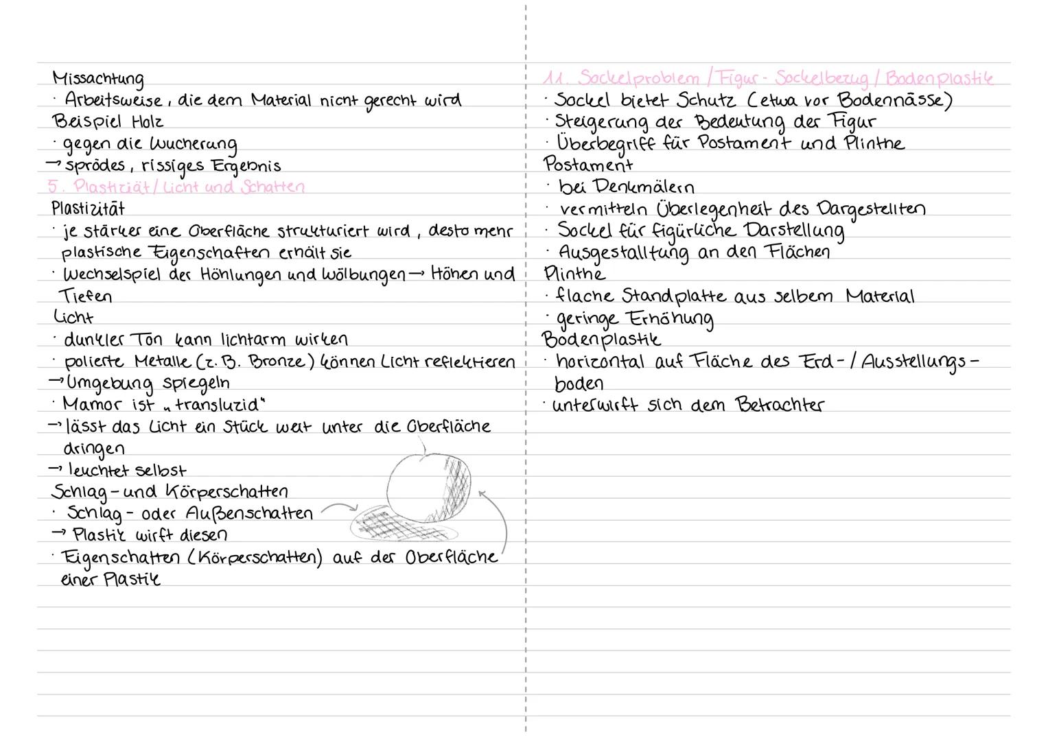 --- OCR Start ---
Lernzettel Kunst - Werkanalyse zu Plastik und Skulptur
1. Aufbau Werkanalyse
6. Ansichtigkeit
Erster Eindruck
Einansichtig