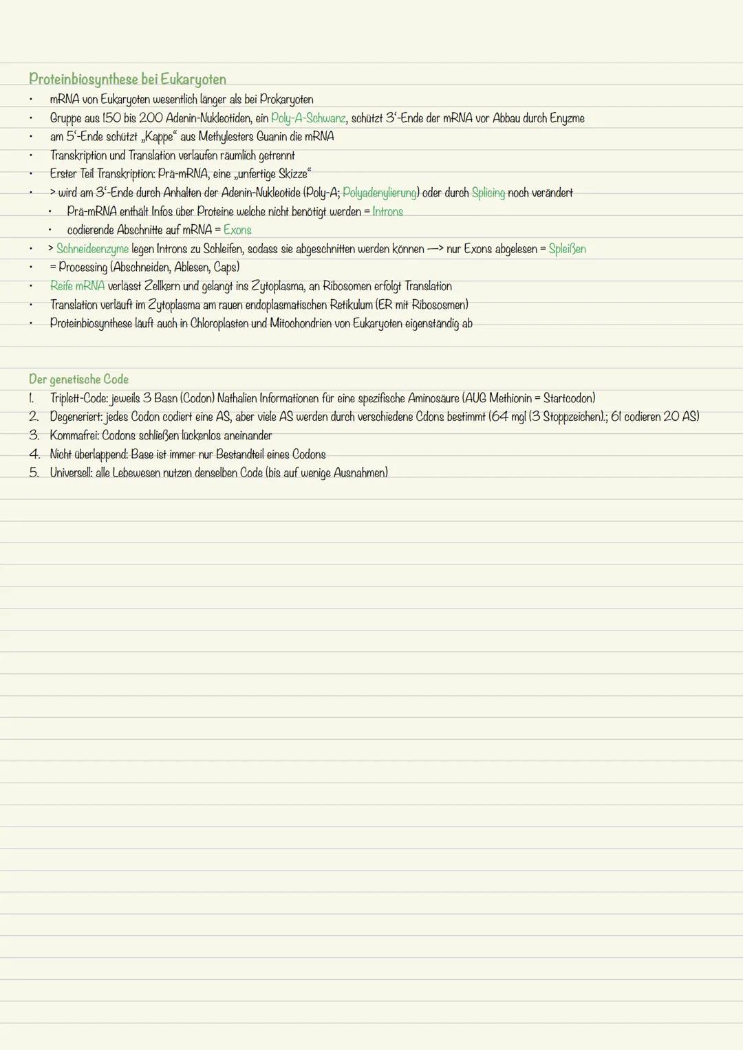 --- OCR Start ---
Proteinbiosynthese
Transkription
DNA m-RNA
Translation
-> Polypeptid
1. Transkription
- Umschreiben der Nukleotidsquenz de