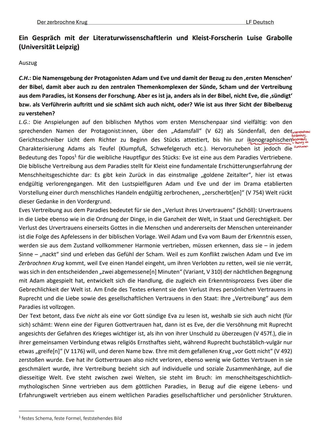 --- OCR Start ---
28.01.25
Nr2
Eve steht in Kleists „Der zubrochene Krug zwischen zwei Welten
In Urvertrauen wird posonlich als auch sonal b