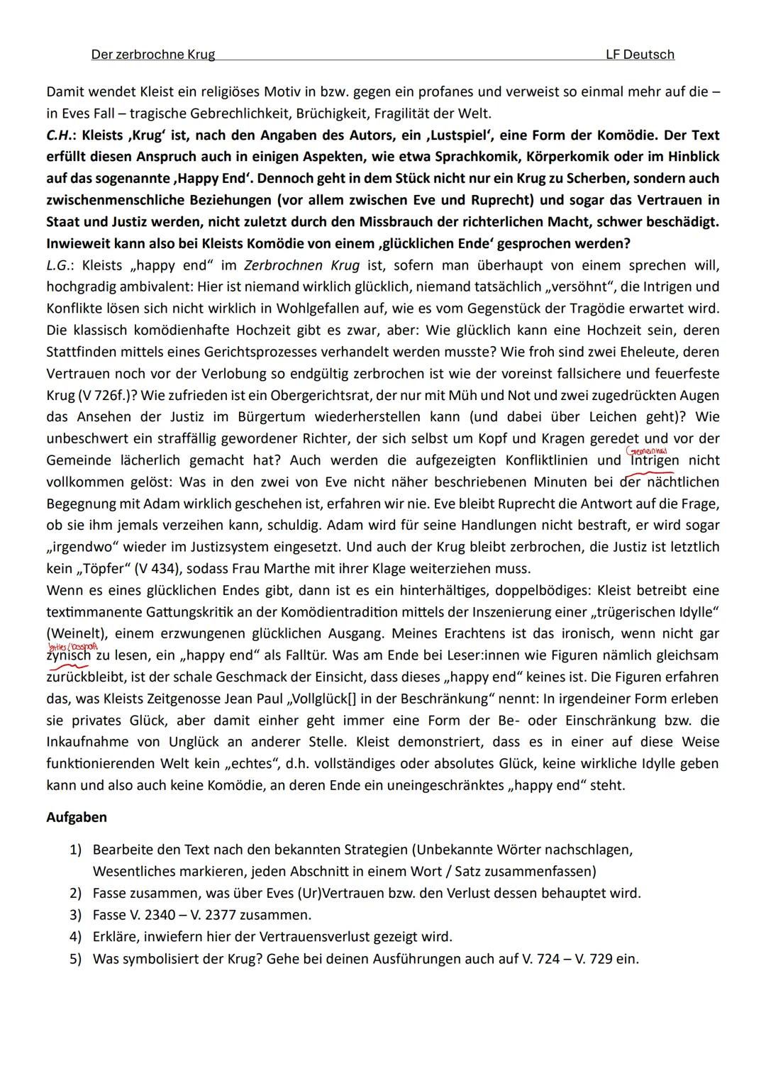 --- OCR Start ---
28.01.25
Nr2
Eve steht in Kleists „Der zubrochene Krug zwischen zwei Welten
In Urvertrauen wird posonlich als auch sonal b
