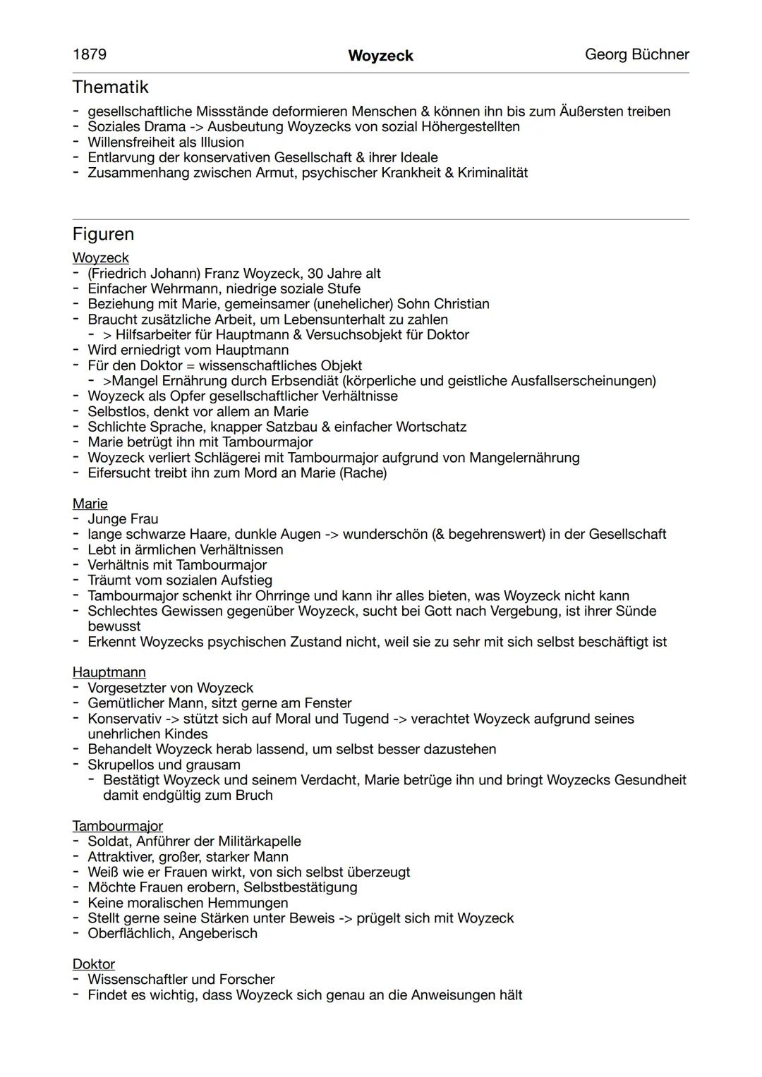 1879
Woyzeck
Georg Büchner
- Epoche: Vormärz -> Hinwendung zur Realität und sozialen Ungerechtigkeit
- Anfang der Moderne -> psychologisc