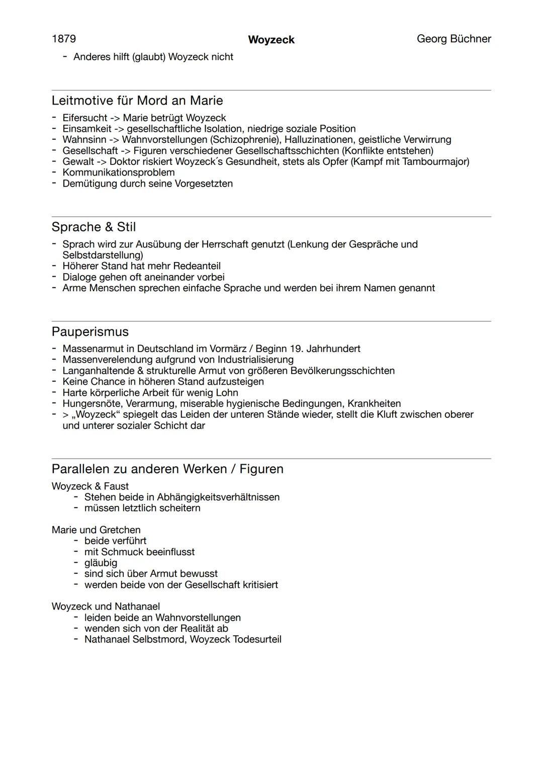 1879
Woyzeck
Georg Büchner
- Epoche: Vormärz -> Hinwendung zur Realität und sozialen Ungerechtigkeit
- Anfang der Moderne -> psychologisc