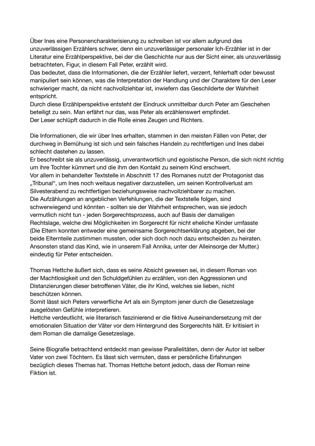 # Interpretation
(S. 137S. 139)
In dem 2010 im btb Verlag erschienen Roman „Die Liebe der Väter", von Thomas Hettche, handelt
es sich um ei
