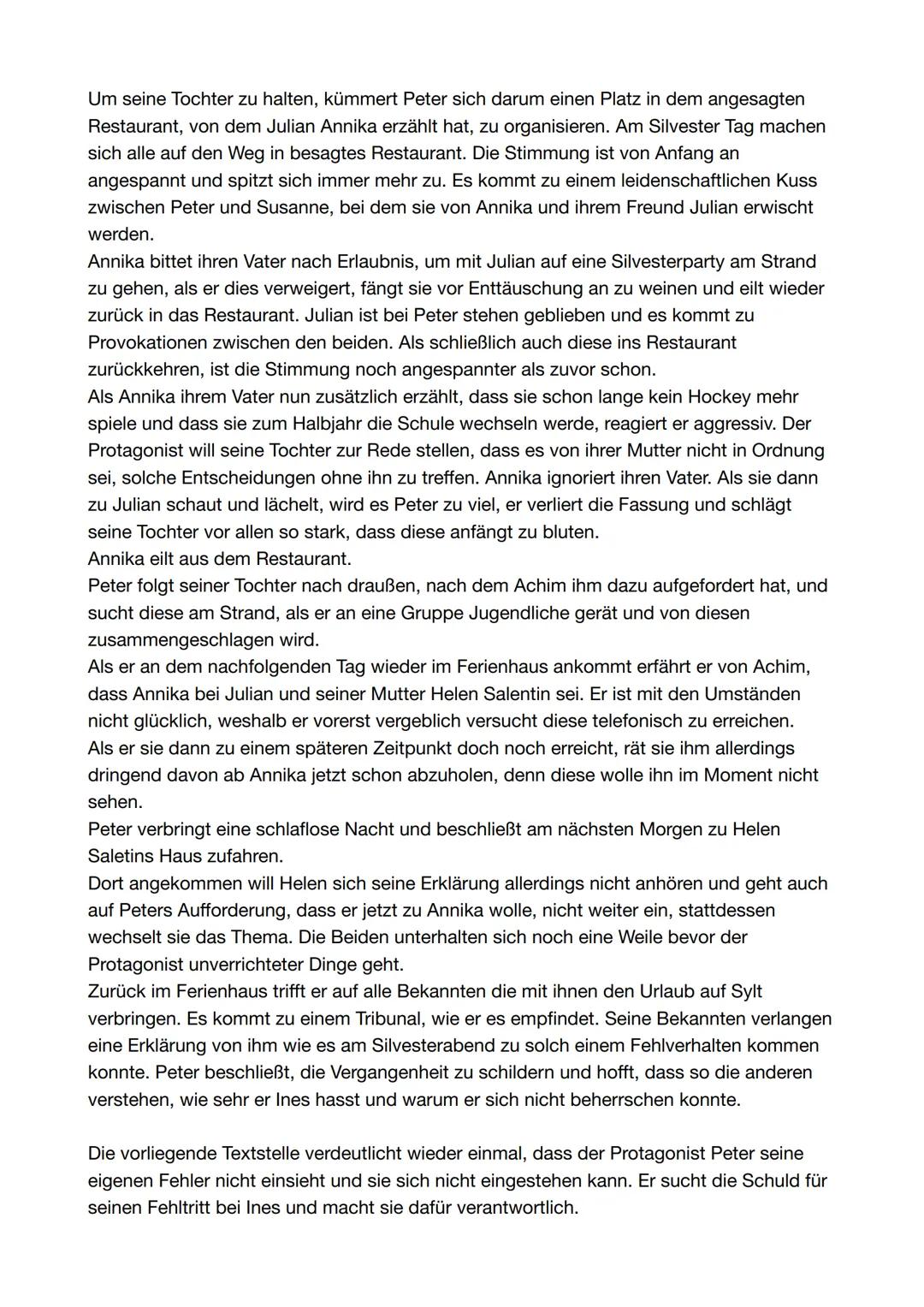 # Interpretationsaufsatz
Stelle: Abschnitt 17, S.165 (,,Ich habe plötzlich furchtbaren Durst.") bis S.166 (,,Ich habe
Angst vor der Angst v
