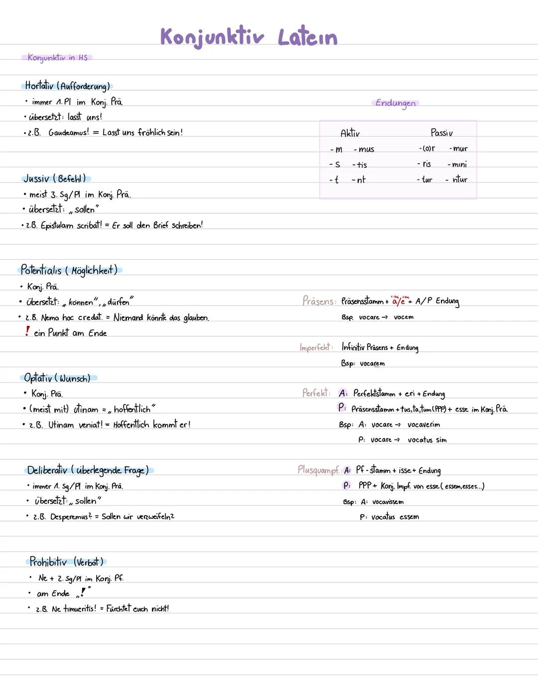 Latein Konjunktiv