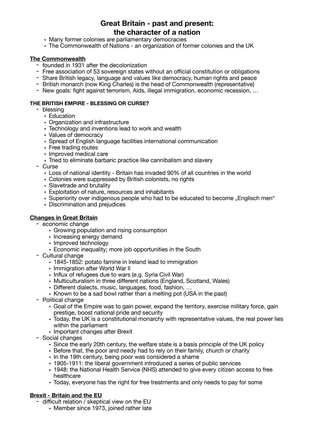 # Great Britain - past and present:
the character of a nation
Great Britain - tradition and change
BRITISH EMPIRE
- lasted from the late 1