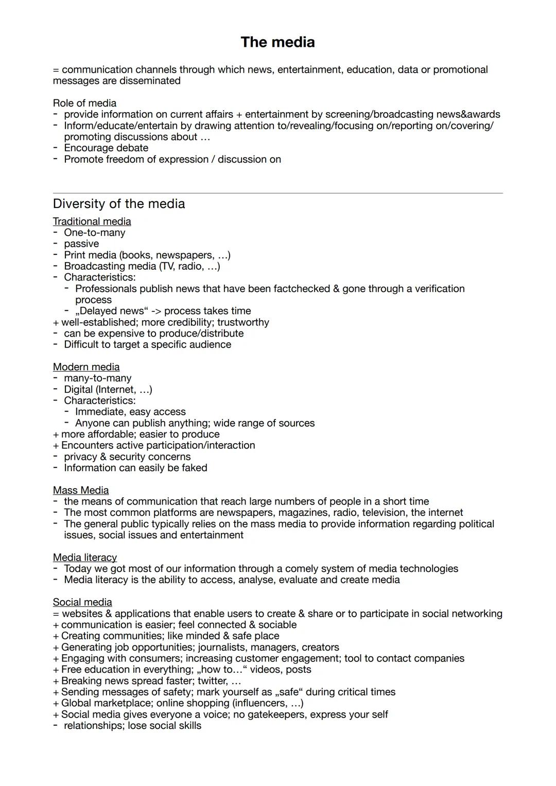 The Media, Englisch Abitur Q3