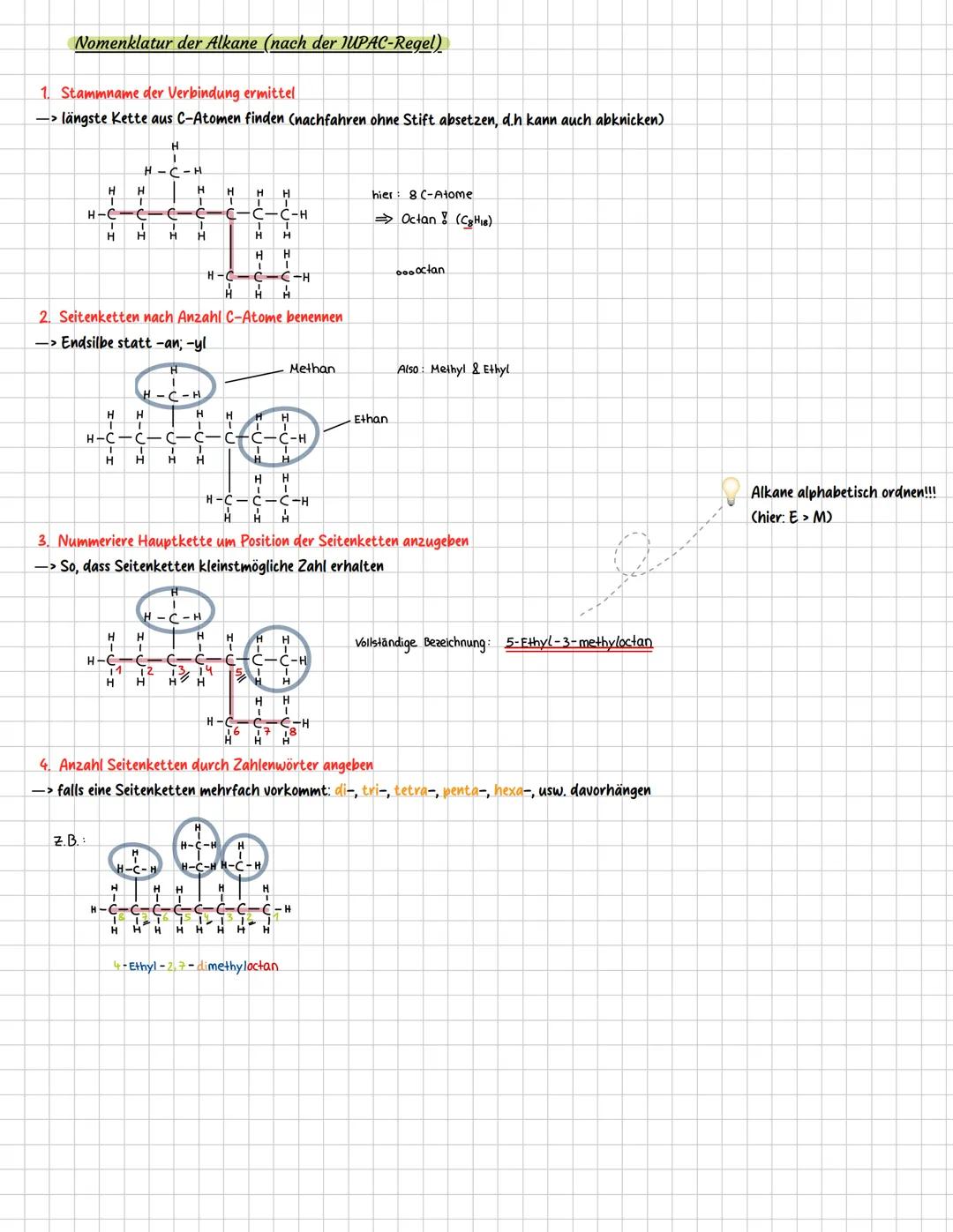 Chemie: Alkane
**Themen**
- Homologe Reihe der Alkane
- Allgemeine Summenformeln
- Isomerie
- Eigenschaften Alkane
- Nomenklatur (zeichnen