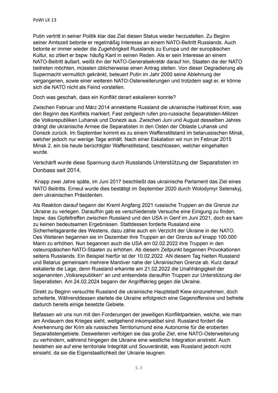 PoWi LK 13
# Russland-Ukraine-Angriffskrieg
(Internationale Konflikte strukturiert analysieren)
1. Konfliktinhalt
Im Folgenden werden wir
