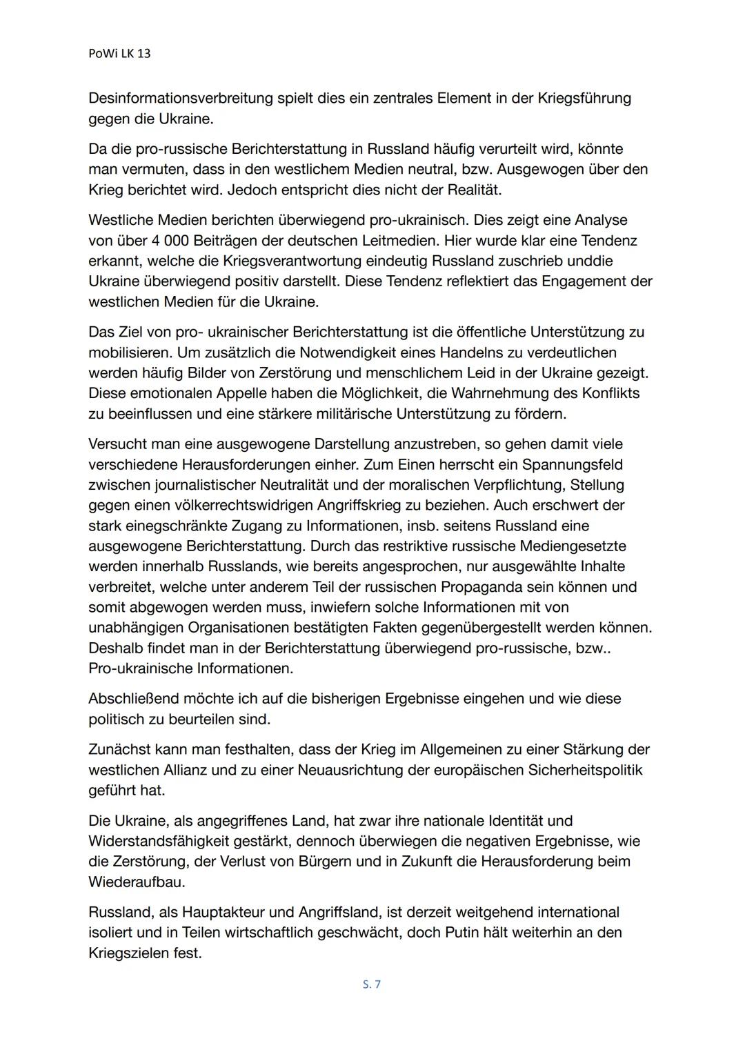 PoWi LK 13
# Russland-Ukraine-Angriffskrieg
(Internationale Konflikte strukturiert analysieren)
1. Konfliktinhalt
Im Folgenden werden wir
