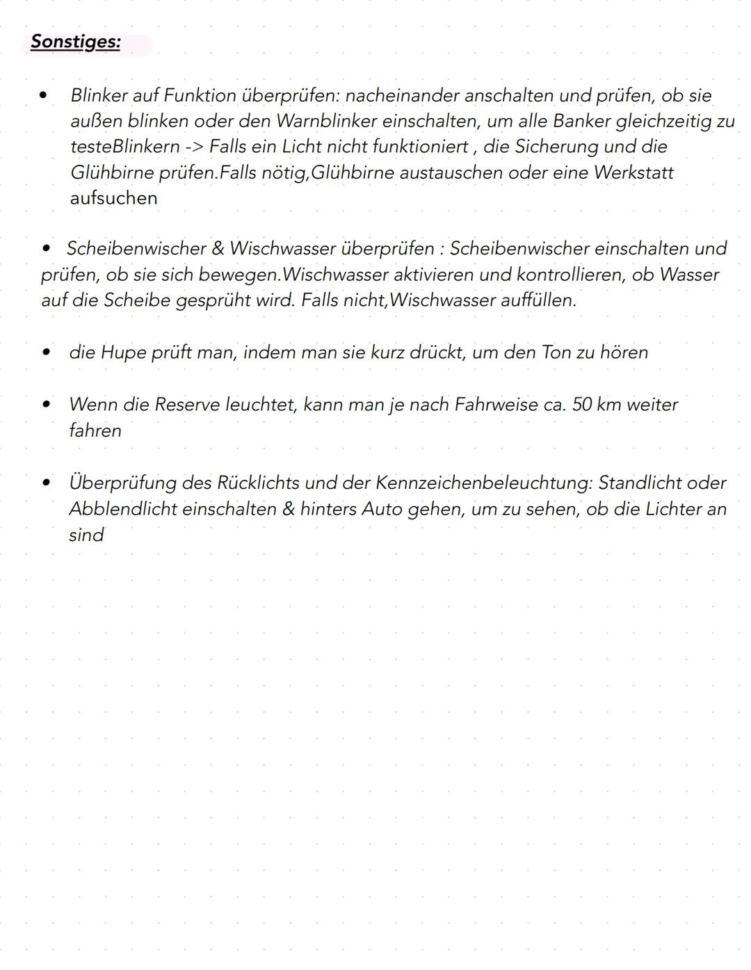 # Abfahrtkontrolle -praktische Fahrprüfung-
• Beleuchtung & Sicht
• Abblendlicht -> auf Funktion überprüfen: Motor starten, Lichtschalter